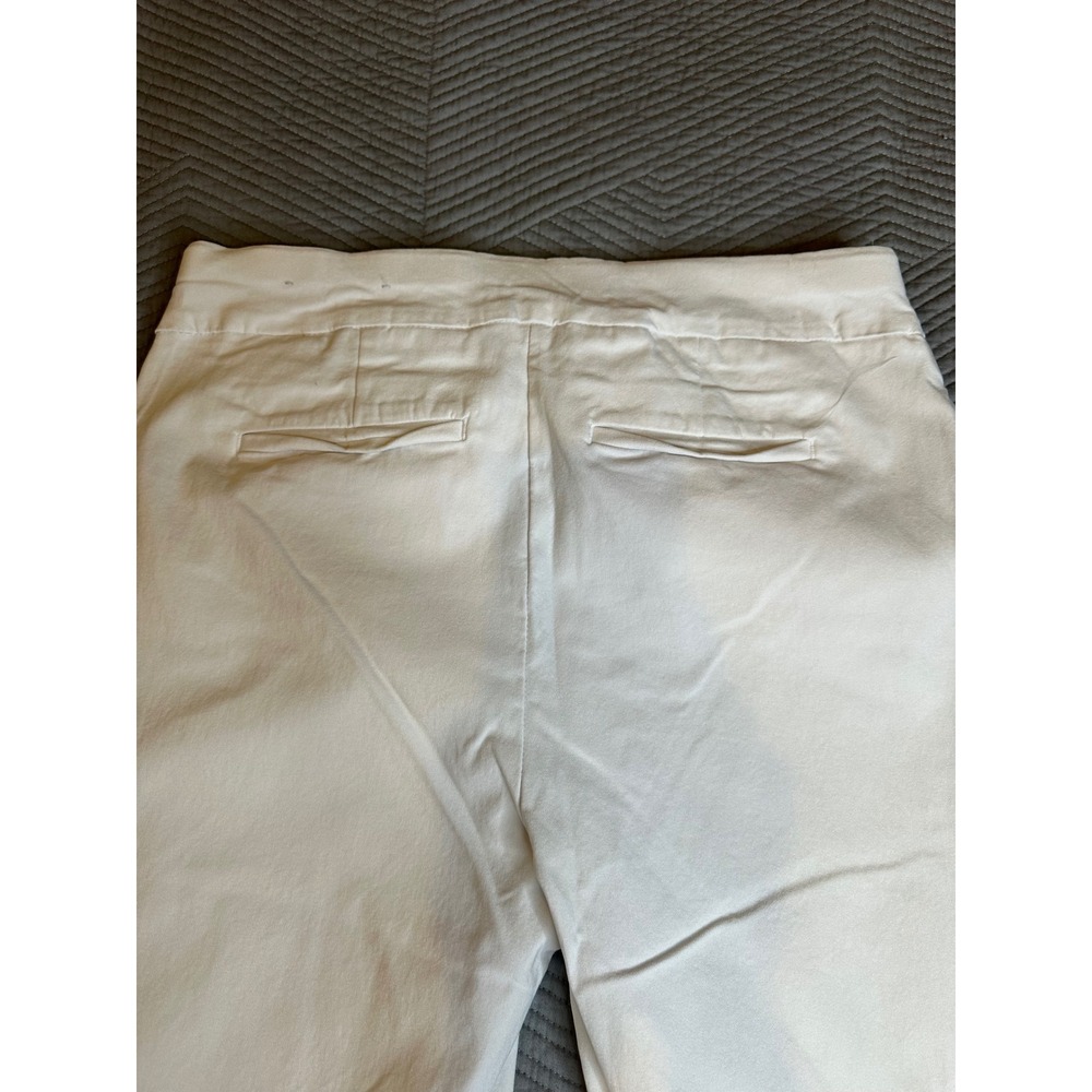 Chicos White Pull On Ankle Pants Straight Leg Side Vent Size 0.5 US 6 - Picture 6 of 10